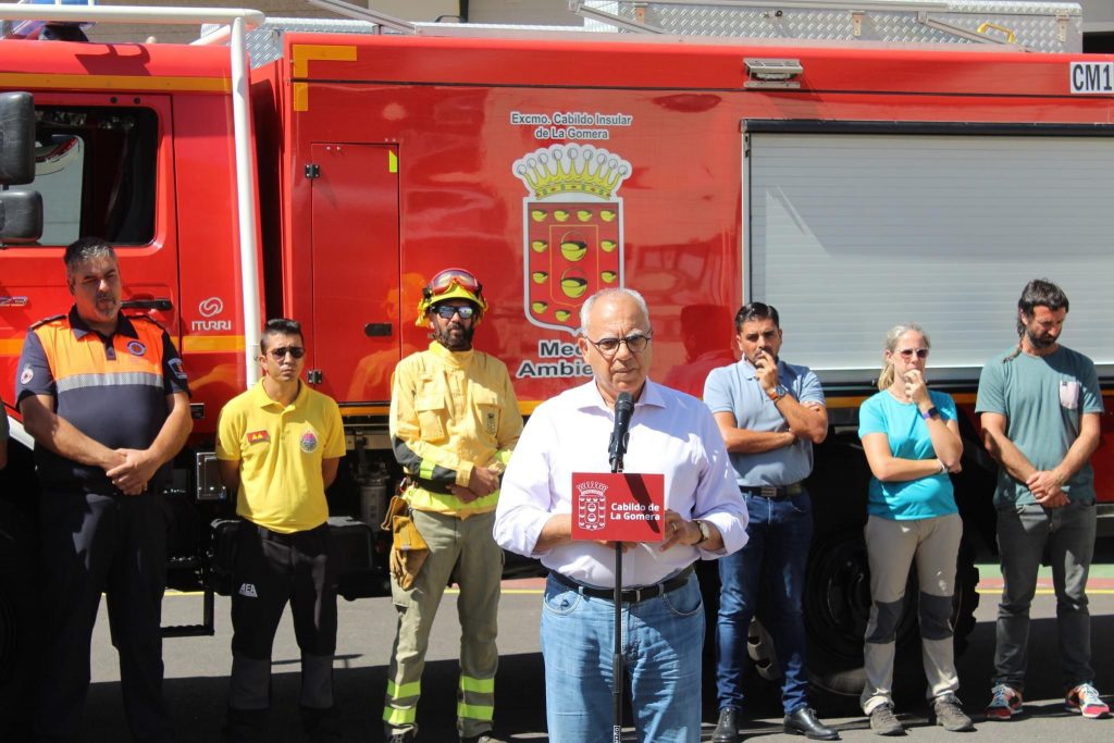 010424 Casimiro Curbelo, durante la presentación de la campaña contra incendios de La Gomera 2023