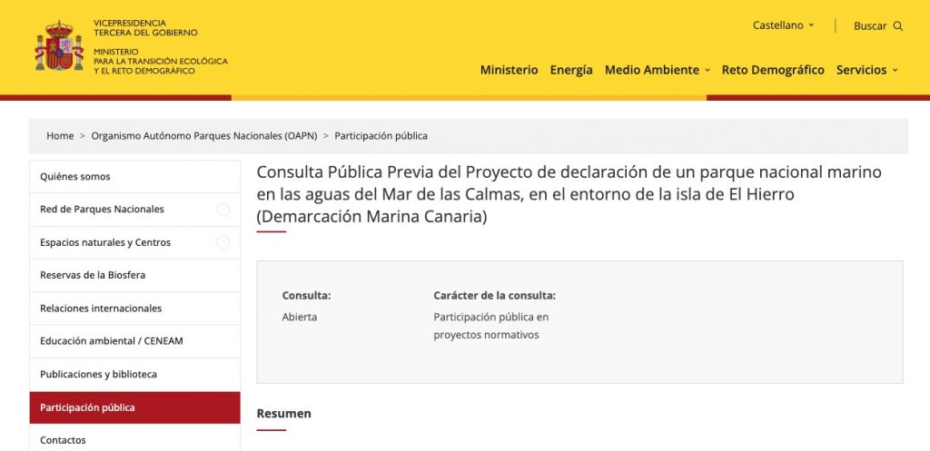 Consulta pública El Hierro