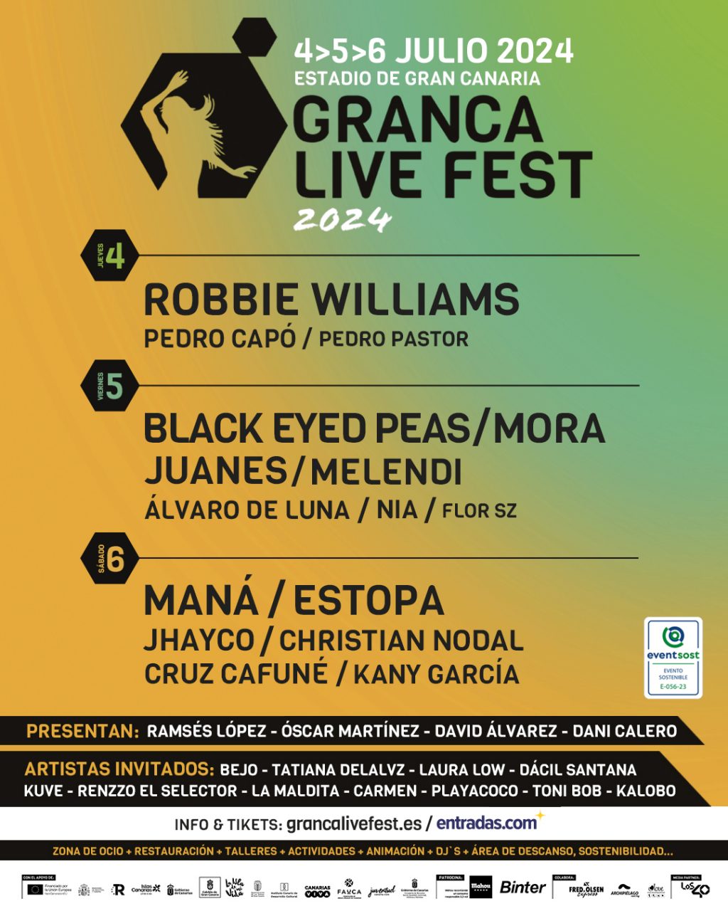 Granca Live Fest cartel completo artistas y presentadores