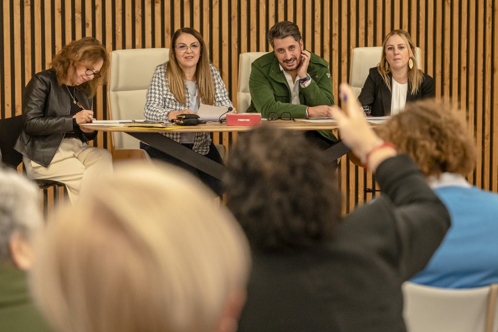 María Cruz y Luis Yeray Gutiérrez en una sesión del Consejo de Mayores de La Laguna