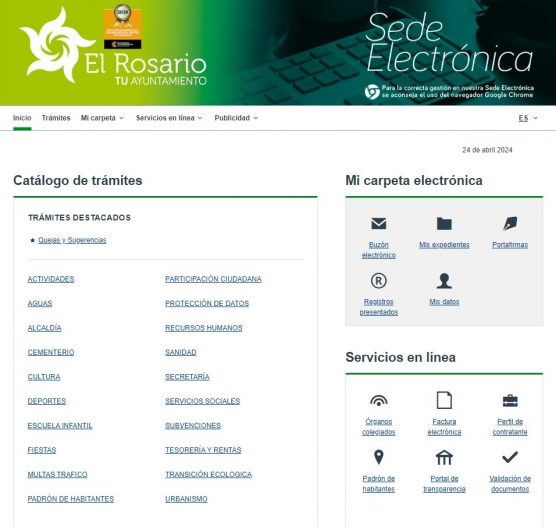 Sede electrónica Ayto. El Rosario