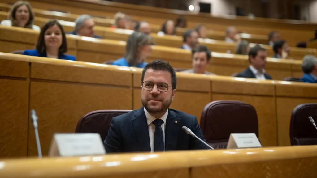 el-president-de-la-generalitat-pere-aragones-defiende-la-amnistia-en-el-senado