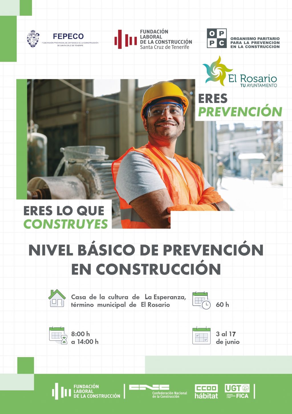 Cartel PRL CONSTRUCCIÓN CON LOGO