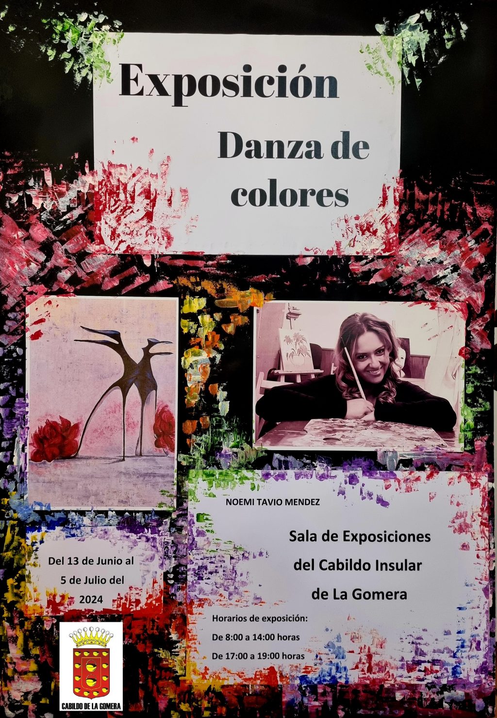 100624 Cartel Exposición La Danza de Colores, de Noemí Tavío