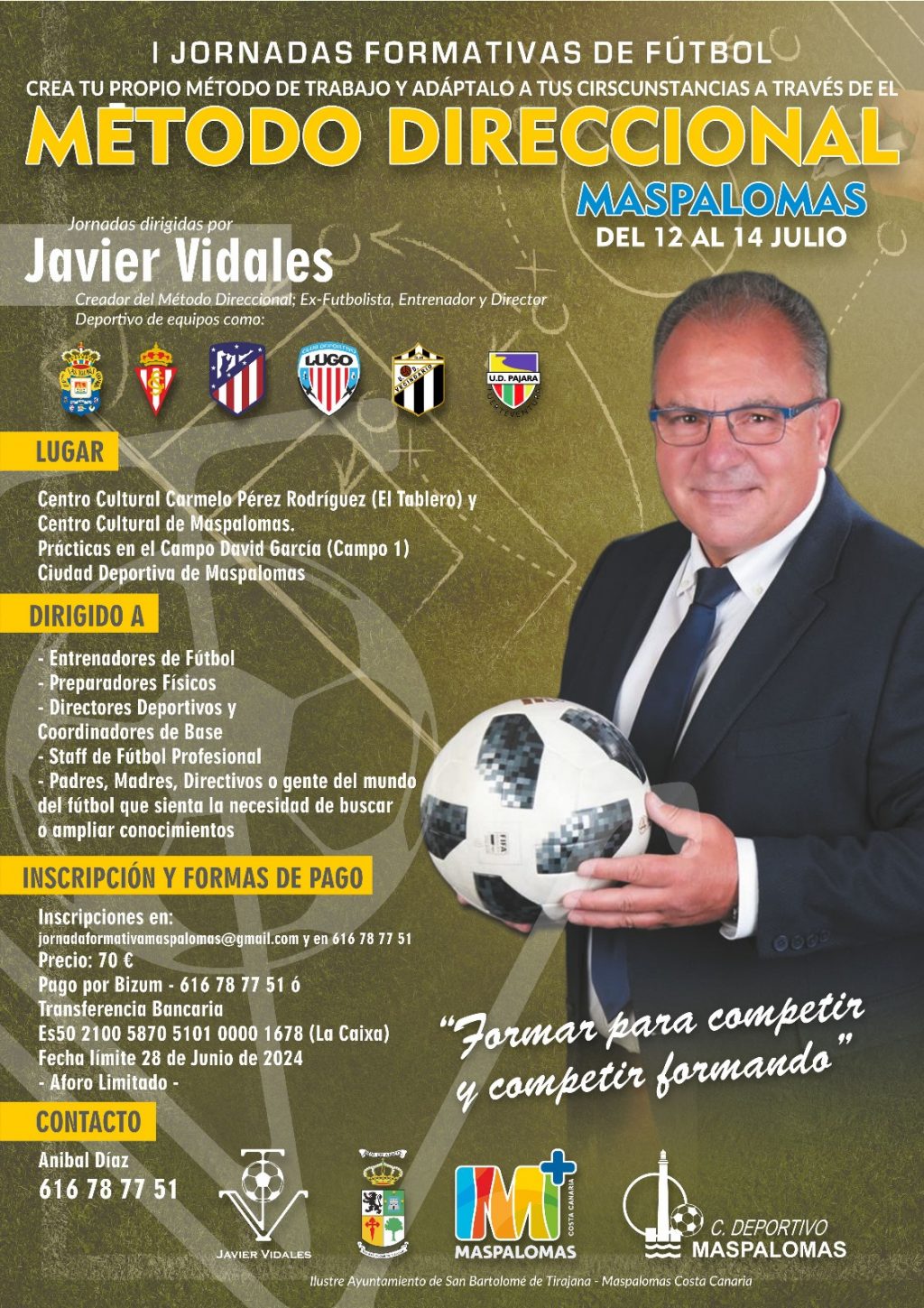 Cartel sobre las I Jornadas formativas de fútbol de Maspalomas