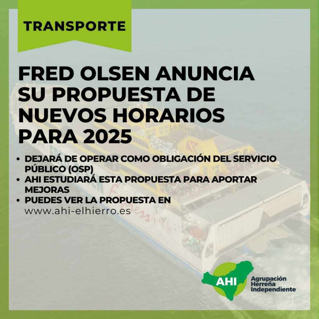 Fred Olsen anuncia su propuesta para prestar servicio de transporte marítimo en El Hierro en 2025