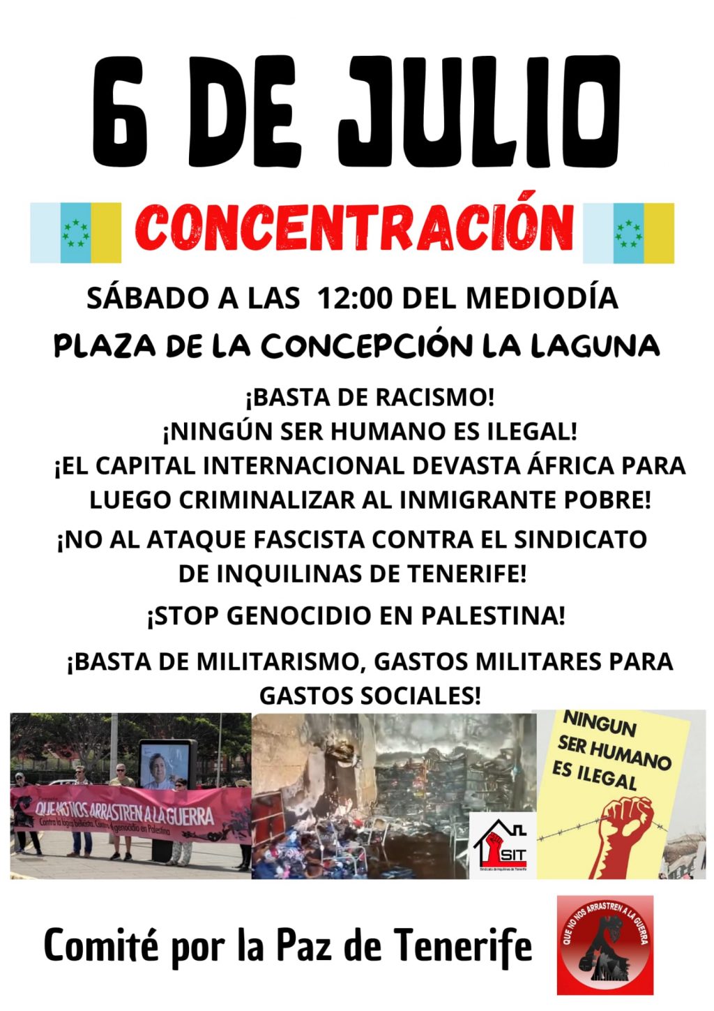 cartel 6 de julio comité por la paz tenerife