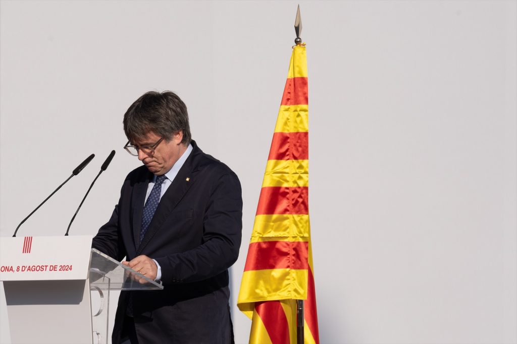 Acto de bienvenida al expresidente de la Generalitat Carles Puigdemont en Barcelona