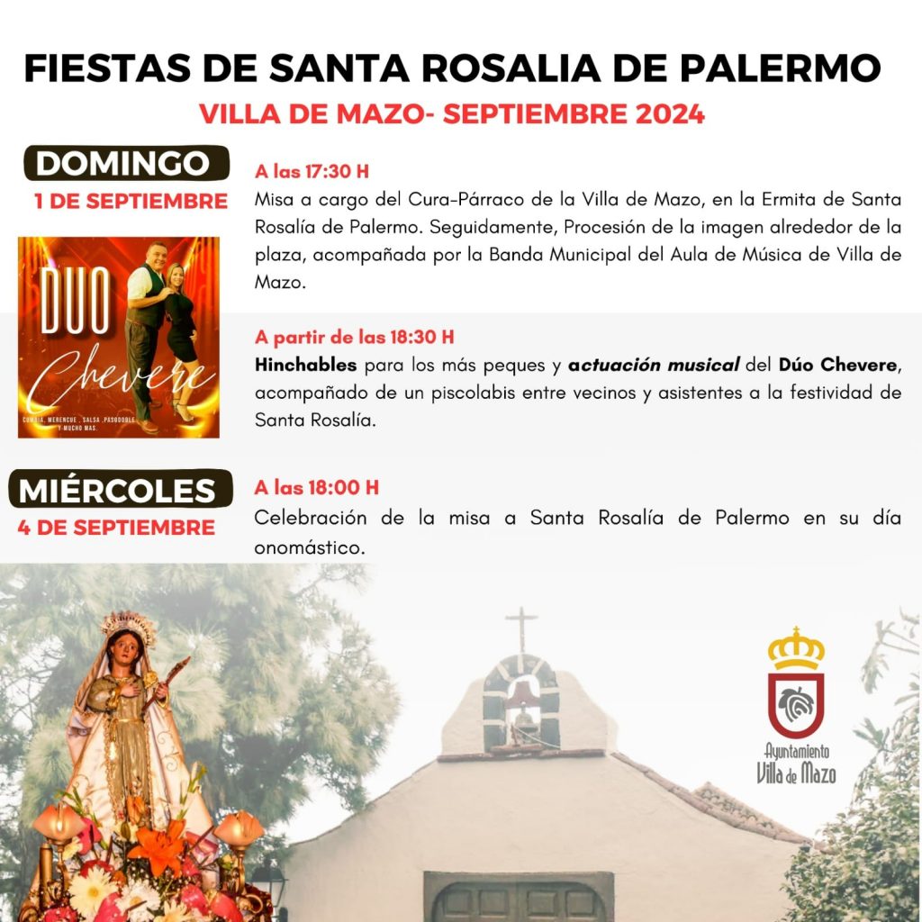 Cartel Santa Rosalía de Palermo Villa de Mazo