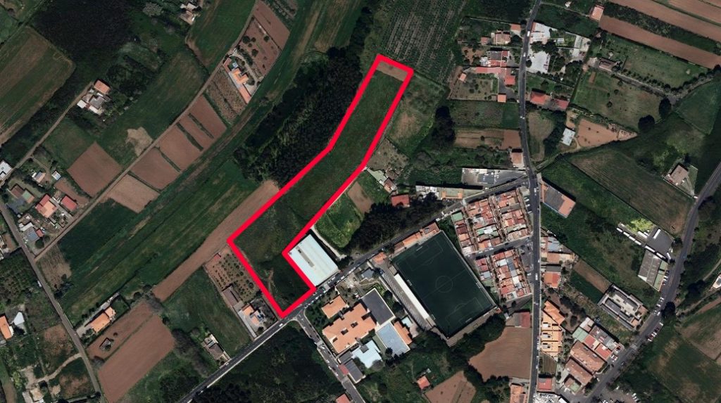 Ortofoto terreno futuro centro deportivo y piscina terapéutica de La Esperanza