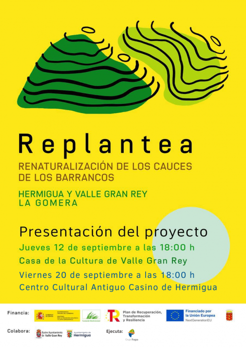 110924 Cartel de presentación del proyecto Replantea - Renaturalización de los cauces de los barrancos de Hermigua y Valle Gran Rey