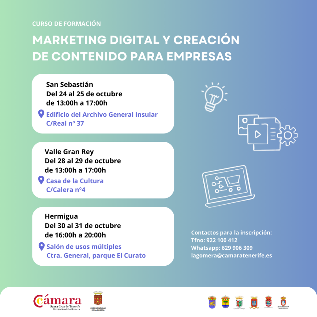 151024 Curso de formación en marketing digital y creación de contenido para empresas en La Gomera