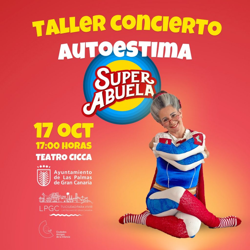 Cartel del taller concierto de Superabuela