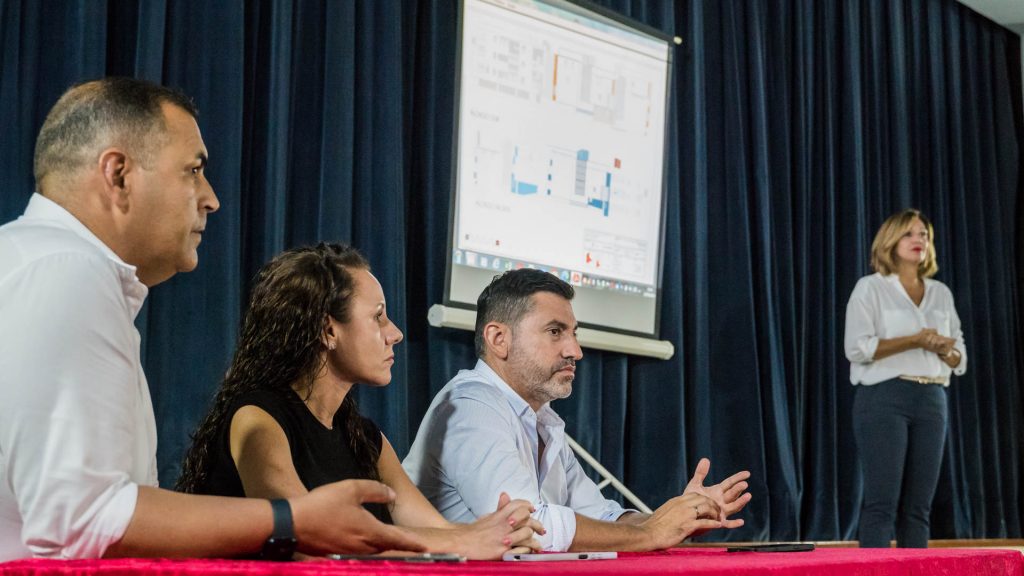 Los concejales Moreno, Jiménez y Marichal durante la presentación