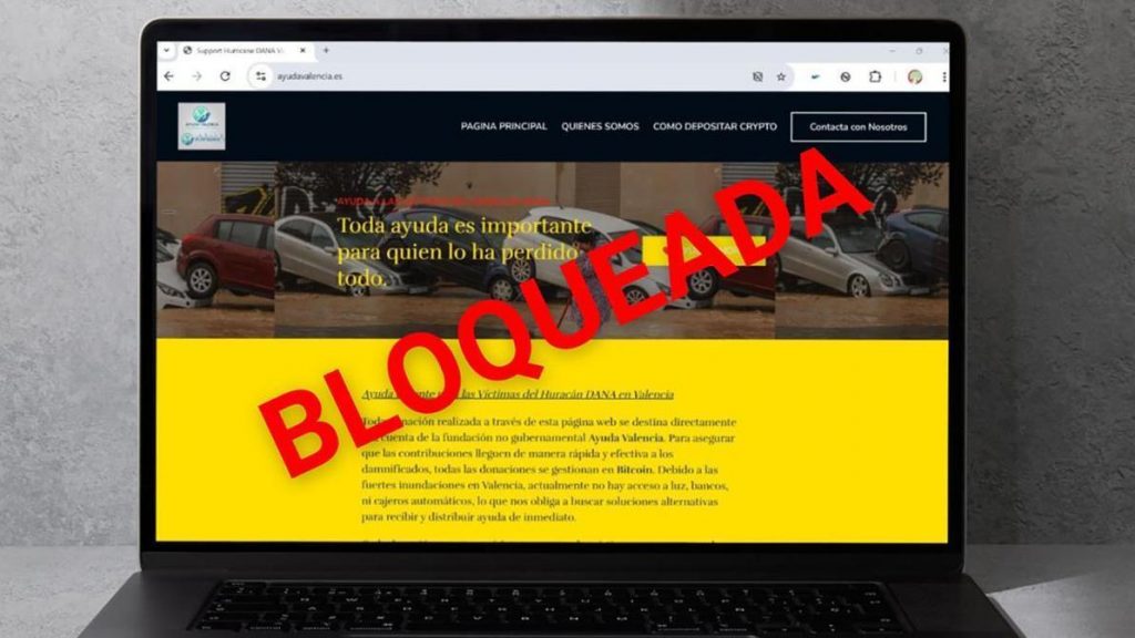 El Gobierno bloquea la web ayudavalencia.es por indicios de fraude