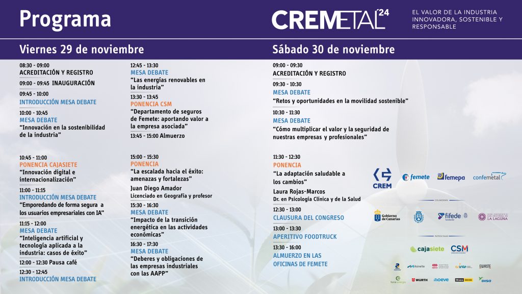 Programa Congreso CREMetal