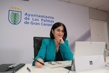 Carolina Darias durante su intervención en el Consejo de Gobierno del Spain Convention Bureau.