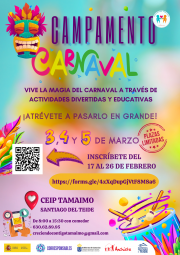 CARTEL CAMPAMENTO CARNAVAL 2025 CEIP TAMAIMO