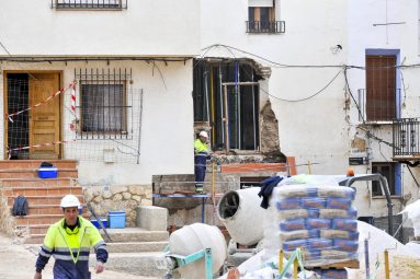 Reconstrucción de la localidad de Letur tras los daños provocados por la dana del pasado octubre.