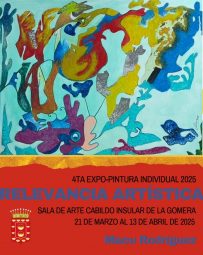 200325 Cartel de la exposición Relevancia Artística de Macu Rodríguez, en La Gomera