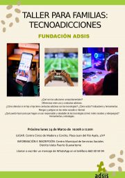 Cartel del taller familiar de adicciones tecnológicas