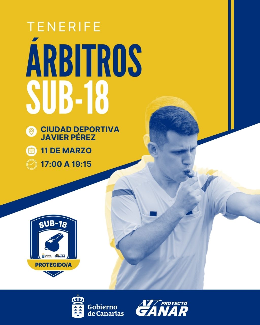 FOTO. Cartel anunciador de la acción Árbitros Sub-18, del proyecto Ganar, en Tenerife