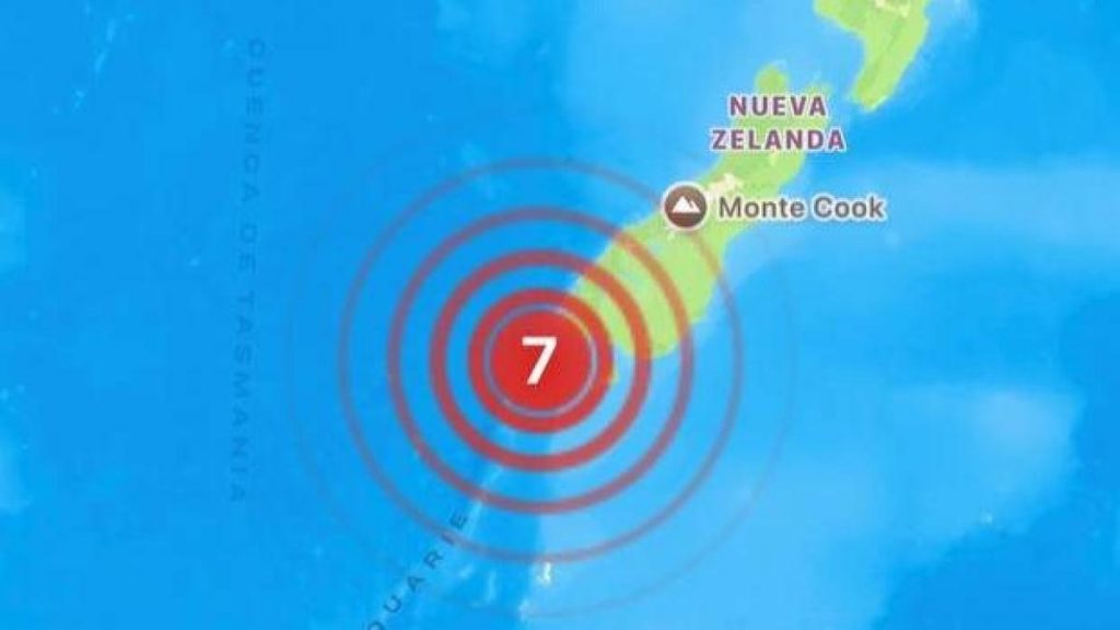 Un terremoto de magnitud 6,8 sacude las aguas del sur de Nueva Zelanda